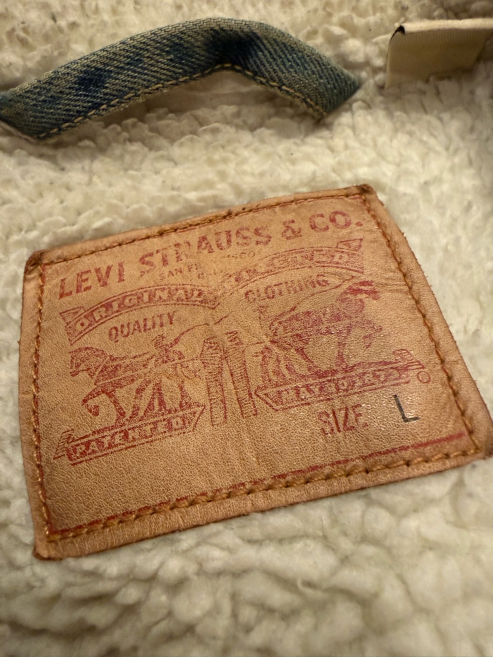 Levi’s Denim Fleece Jacket Large - Picture 3 of 5